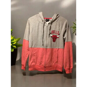 Chicago Bulls Women's NBA Zip Up Graphic Hoodie Size Large